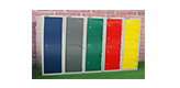 steel lockers with coloured doors from our elite range